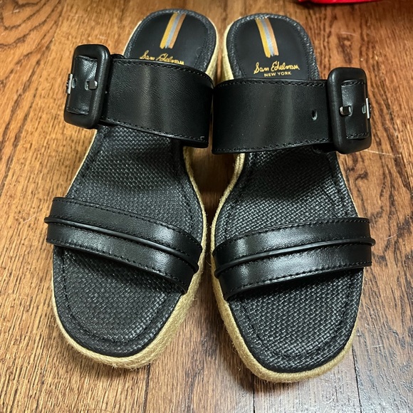 Sam Edelman Carson Black Leather Sandal - Picture 4 of 9